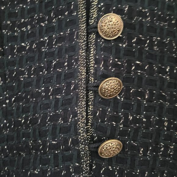 JAEGER UK Black & Gold Tweed Evening Jacket - Picture 11 of 11